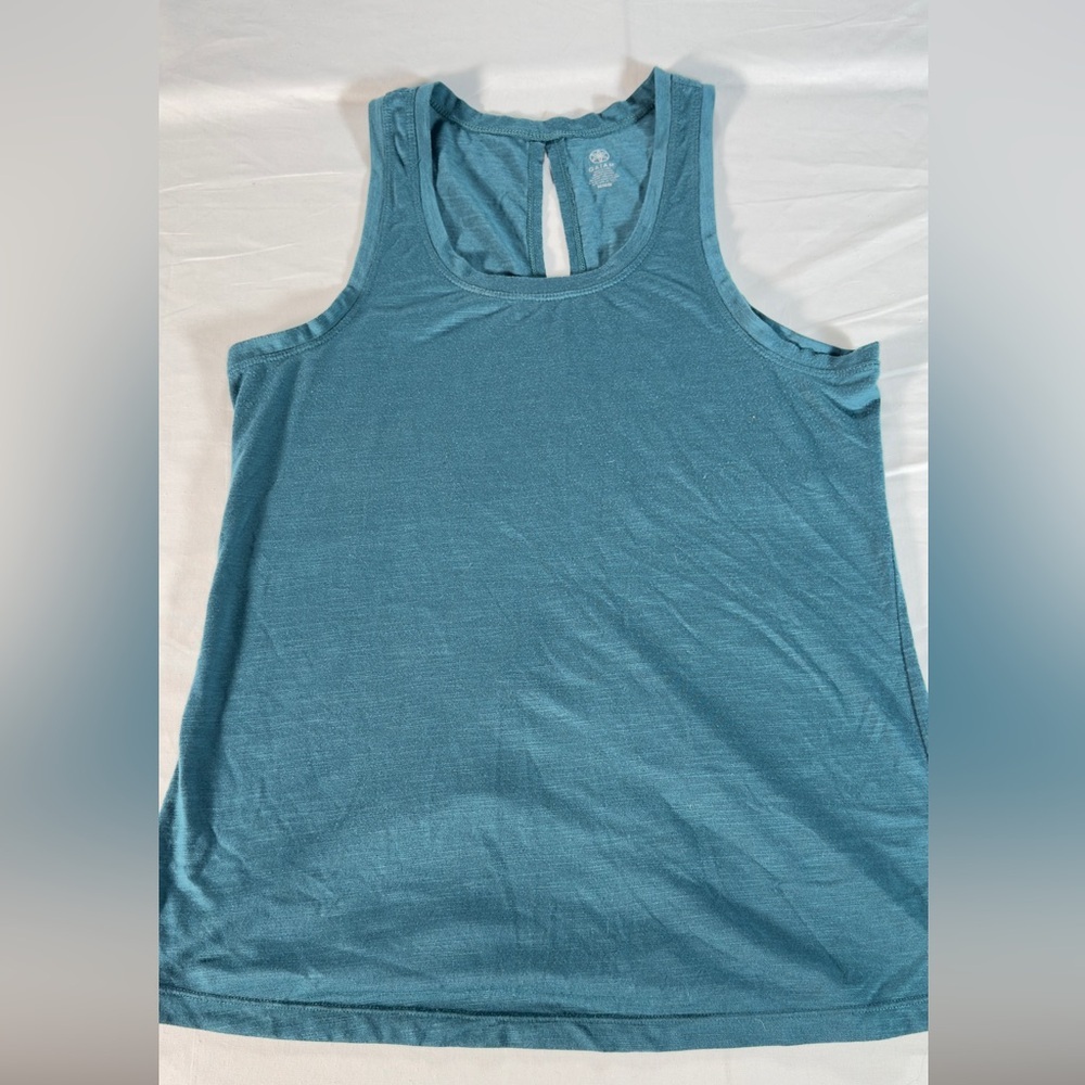 GAIAM Teal Sleeveless Top with back design.  Size medium